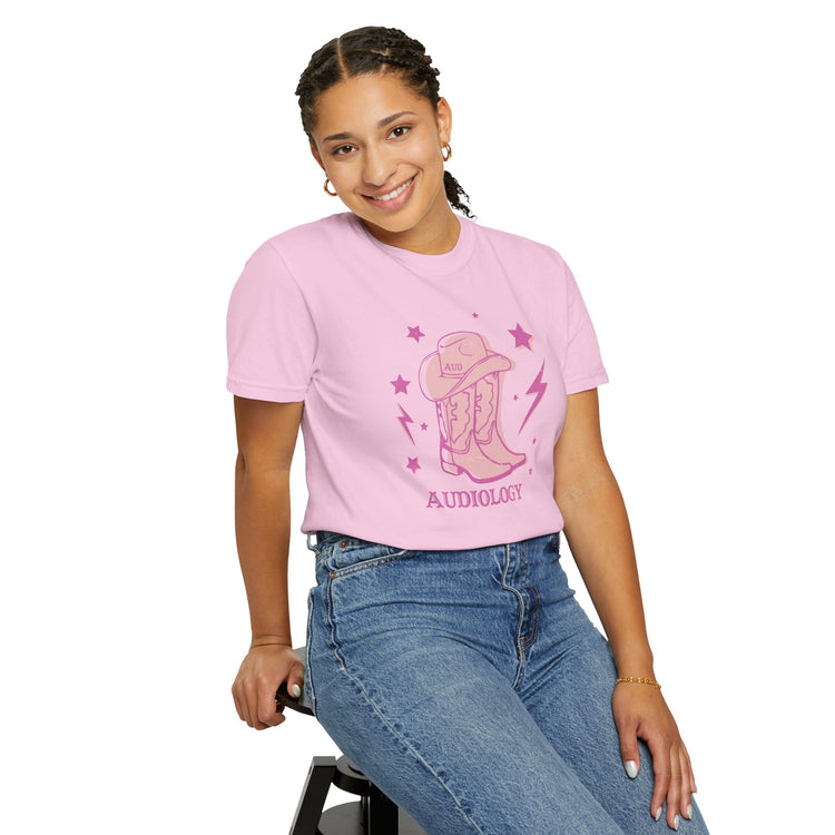 cowboy boots audiology comfort colors tee