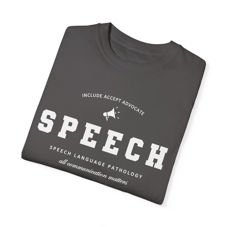 SPEECH varsity simple comfort colors tee