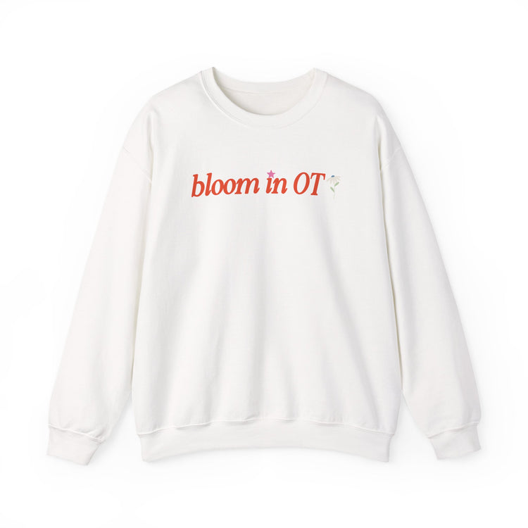 bloom in OT front/back crewneck