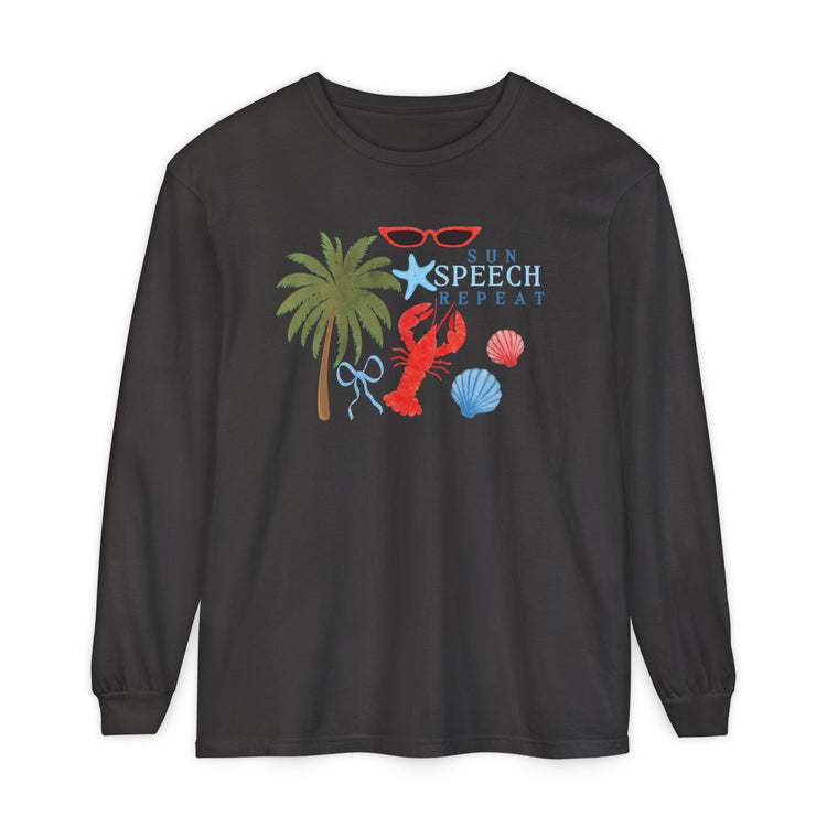 sun speech repeat comfort colors long sleeve tee