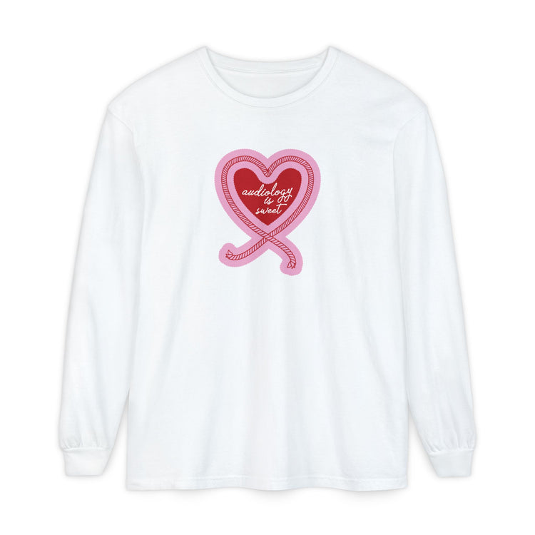 audiology is sweet heart rope comfort colors long sleeve tee