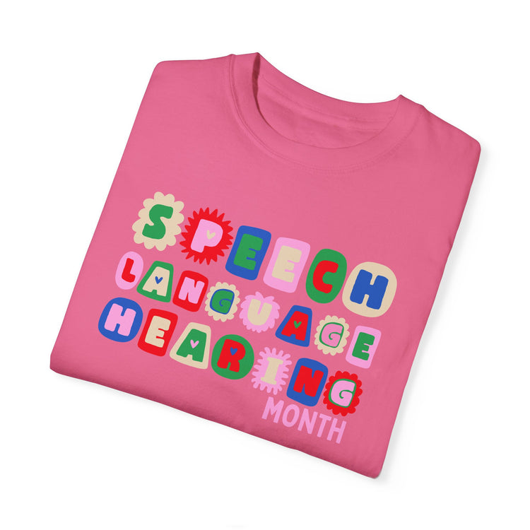NSLHM block letters comfort colors tee