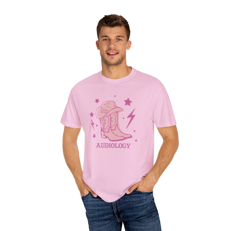 cowboy boots audiology comfort colors tee