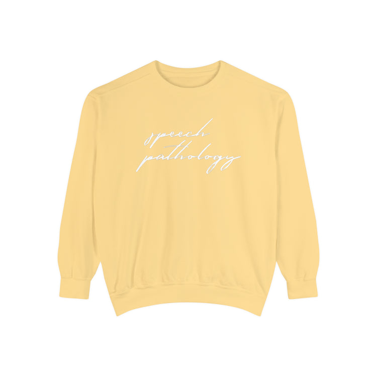 speech pathology simple cursive comfort colors crewneck