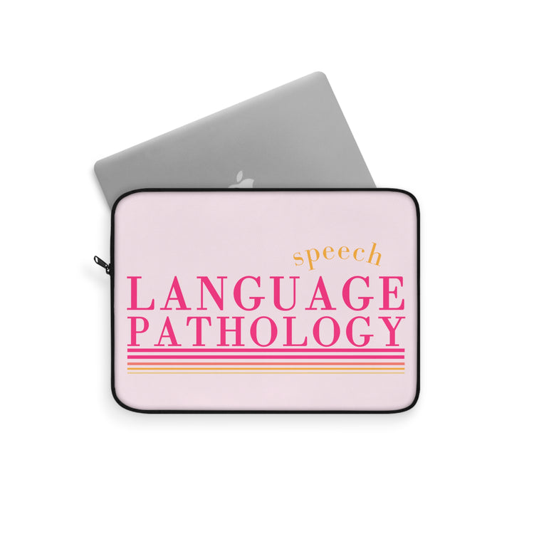 speech pathology pink lines laptop sleeve