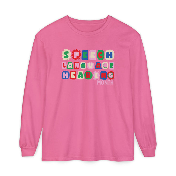 NSLHM block letters long sleeve tee