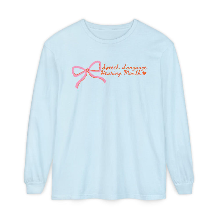 NSLHM pink bow long sleeve tee