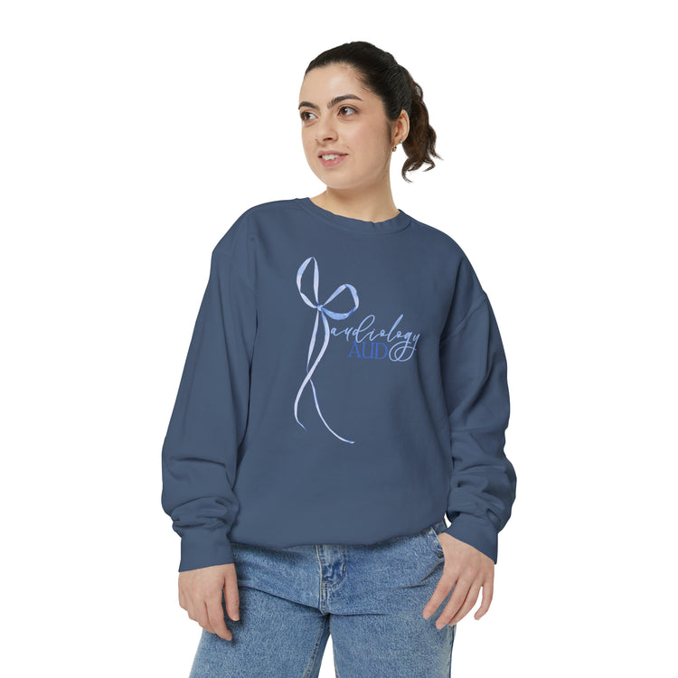 blue bow audiology comfort colors crewneck