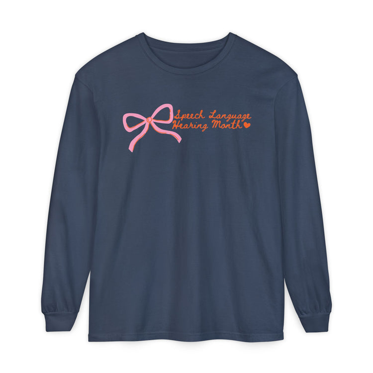 NSLHM pink bow long sleeve tee