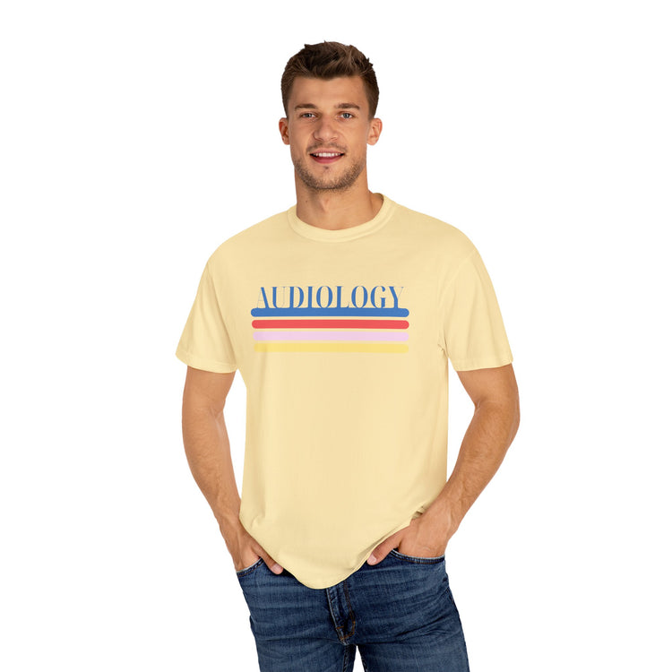 colorful lines audiology comfort colors tee