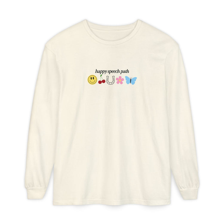 happy speech path long sleeve tee