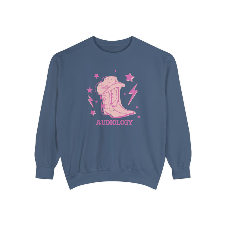 cowboy boots audiology comfort colors crewneck