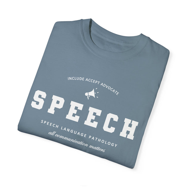 SPEECH varsity simple comfort colors tee
