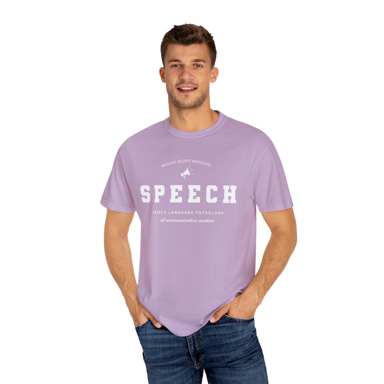 SPEECH varsity simple comfort colors tee