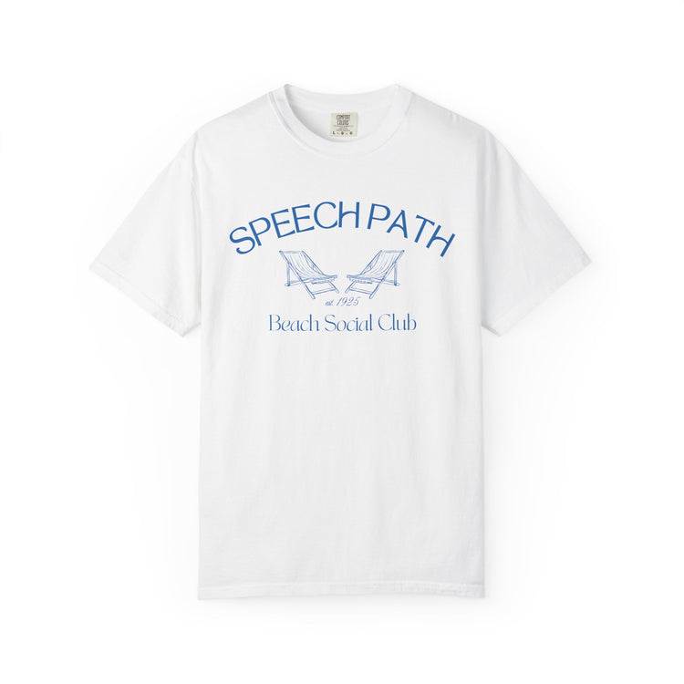 speech path beach chairs comfort colors tee