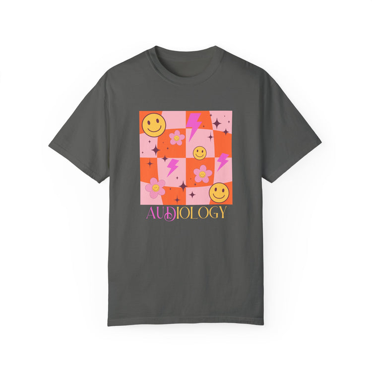 smiley disco audiology comfort colors tee