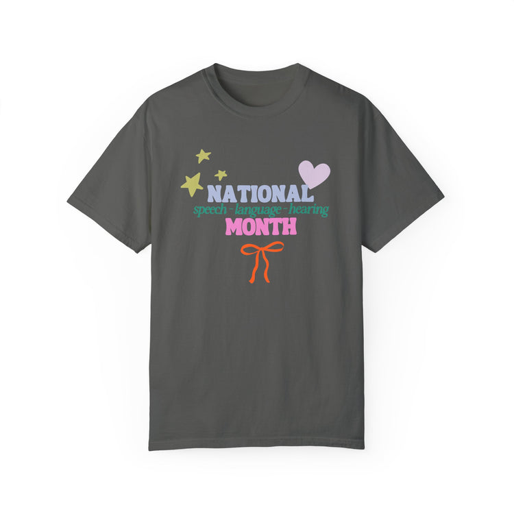 NSLHM colorful bow comfort colors tee