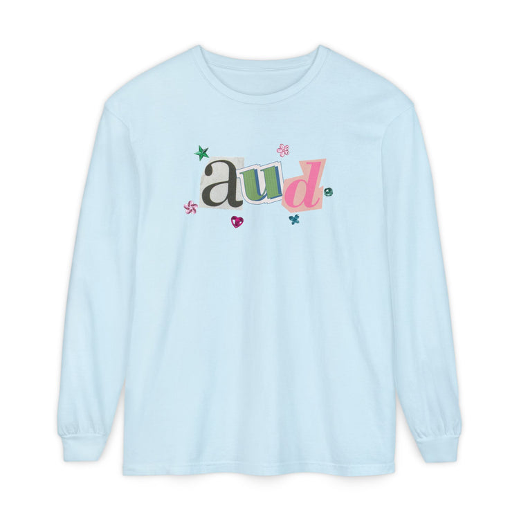 AUD newspaper gem comfort colors long sleeve tee