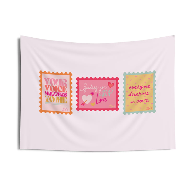 SLP love stamps wall tapestry