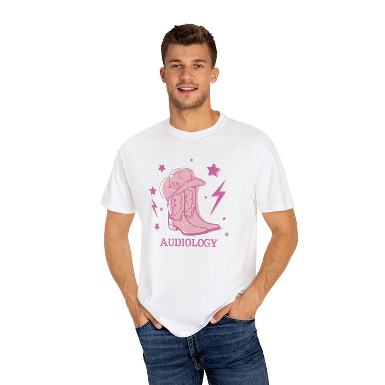 cowboy boots audiology comfort colors tee