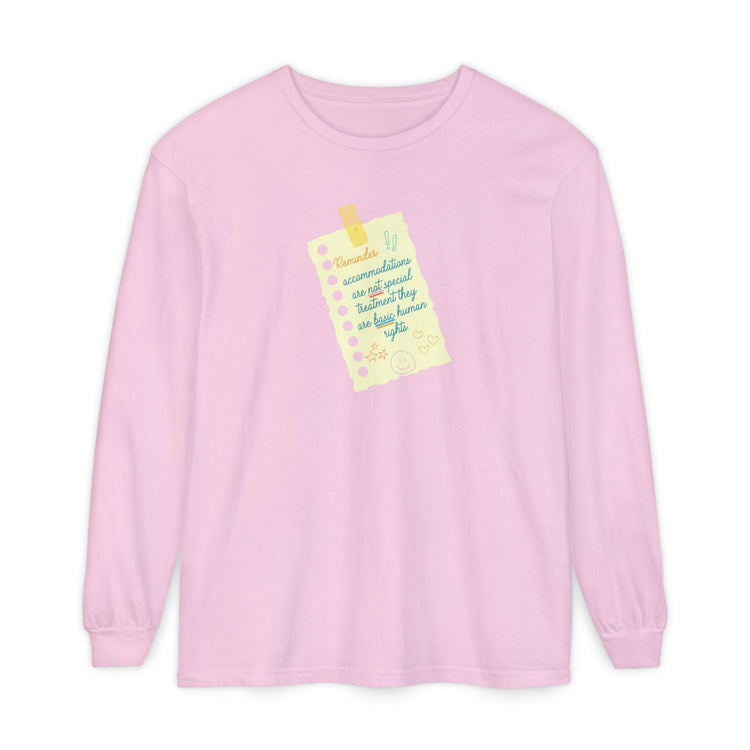 reminder! accommodations long sleeve tee