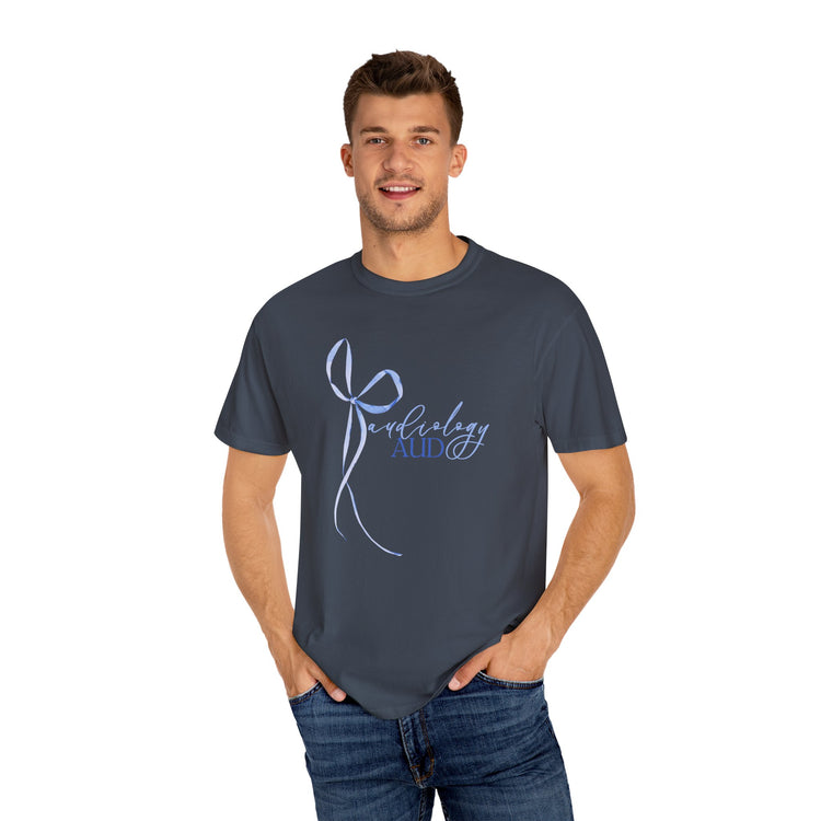 blue bow audiology comfort colors tee