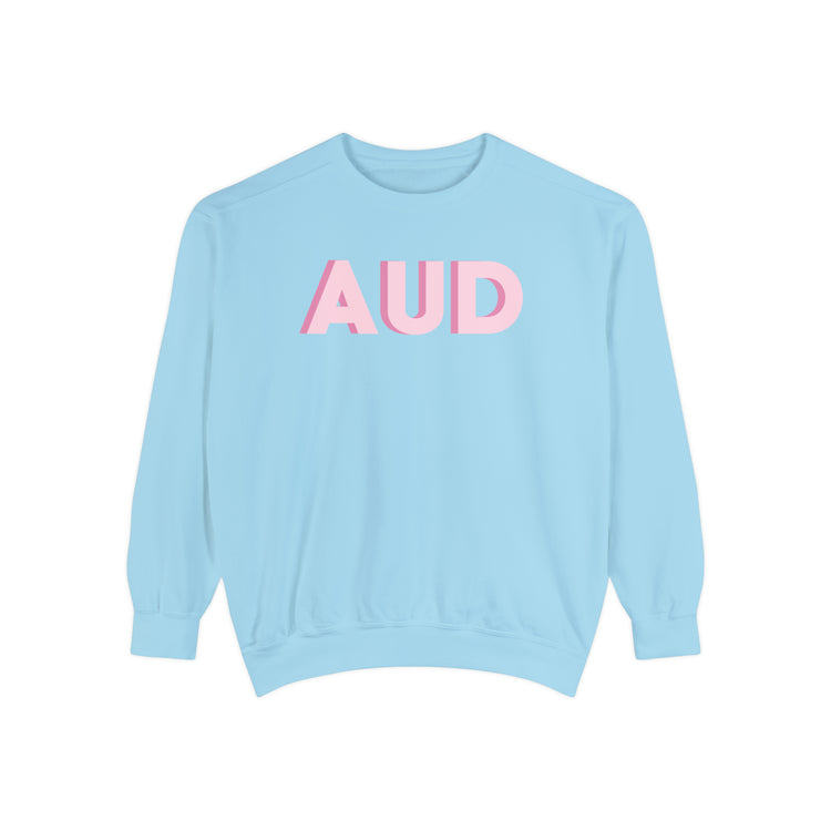 pink AUD audiology comfort colors crewneck