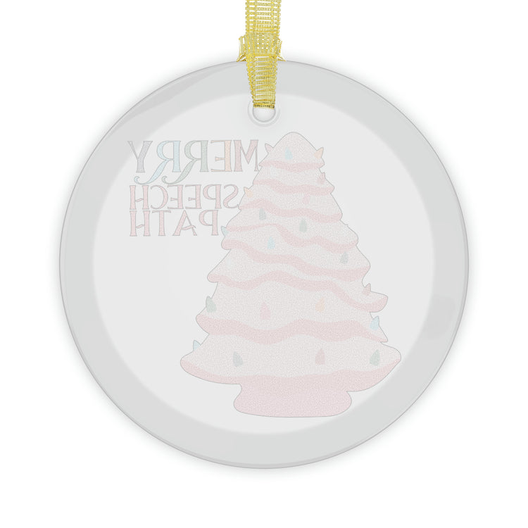 merry speech path ceramic tree play glass ornament