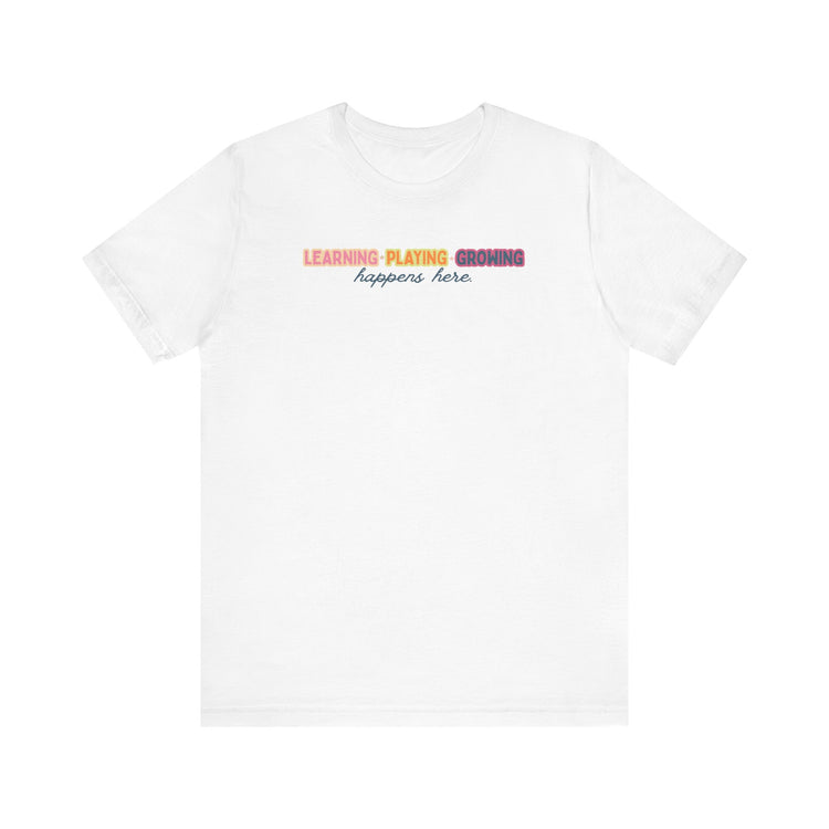 learning playing growing short sleeve tee