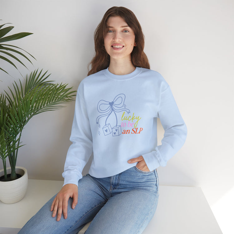 lucky to be an SLP dice crewneck