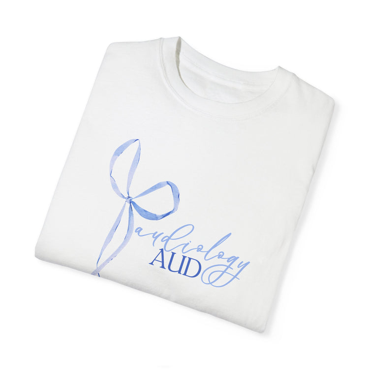 blue bow audiology comfort colors tee