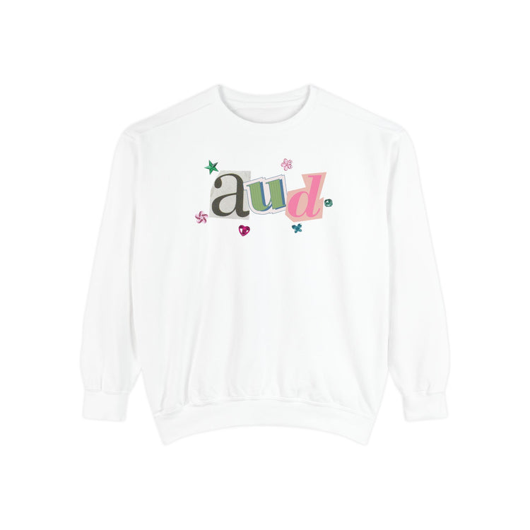 AUD newspaper gem comfort colors crewneck