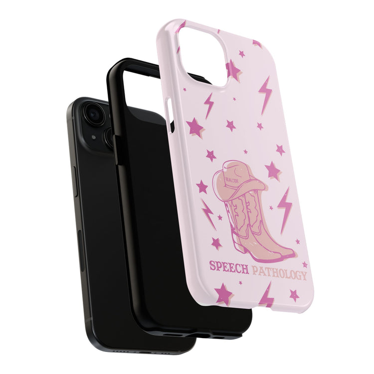 speech pathology cowboy boots howdy iPhone case