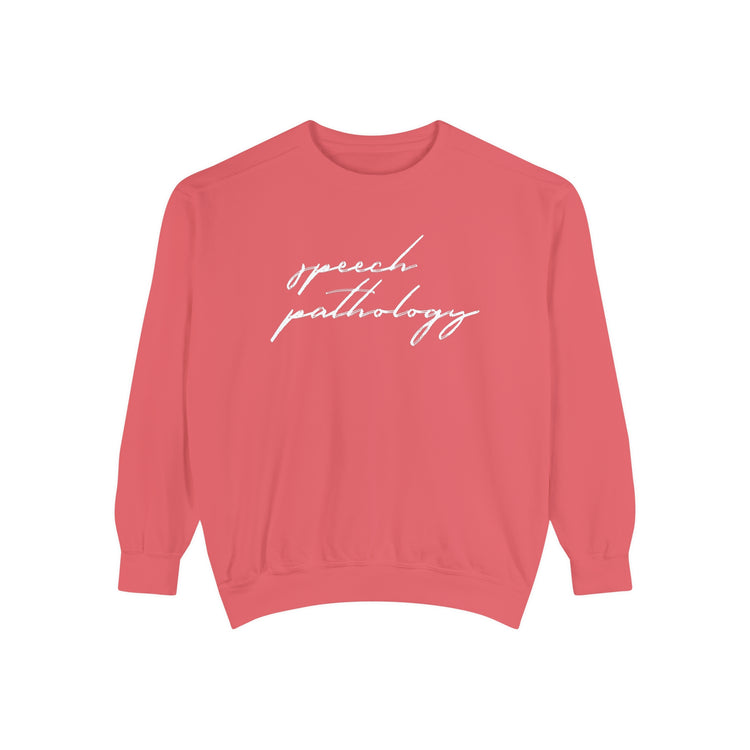 speech pathology simple cursive comfort colors crewneck