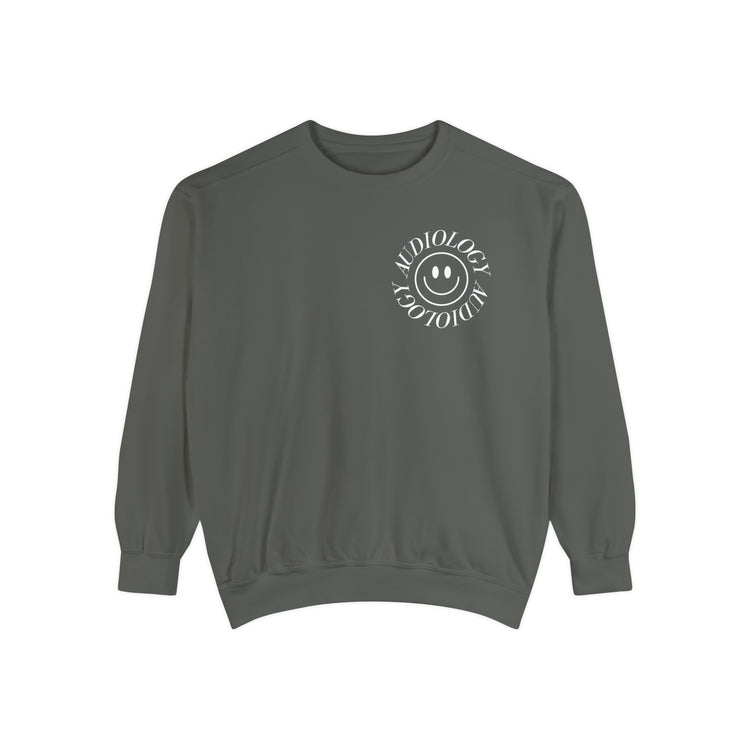 smiley audiology comfort colors crewneck