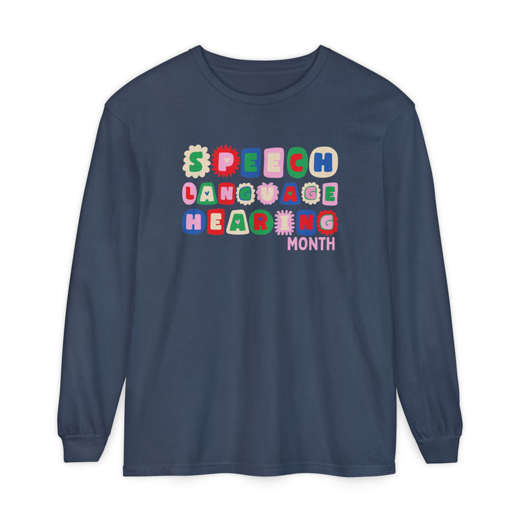 NSLHM block letters long sleeve tee