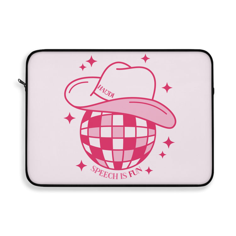speech is fun disco laptop sleeve