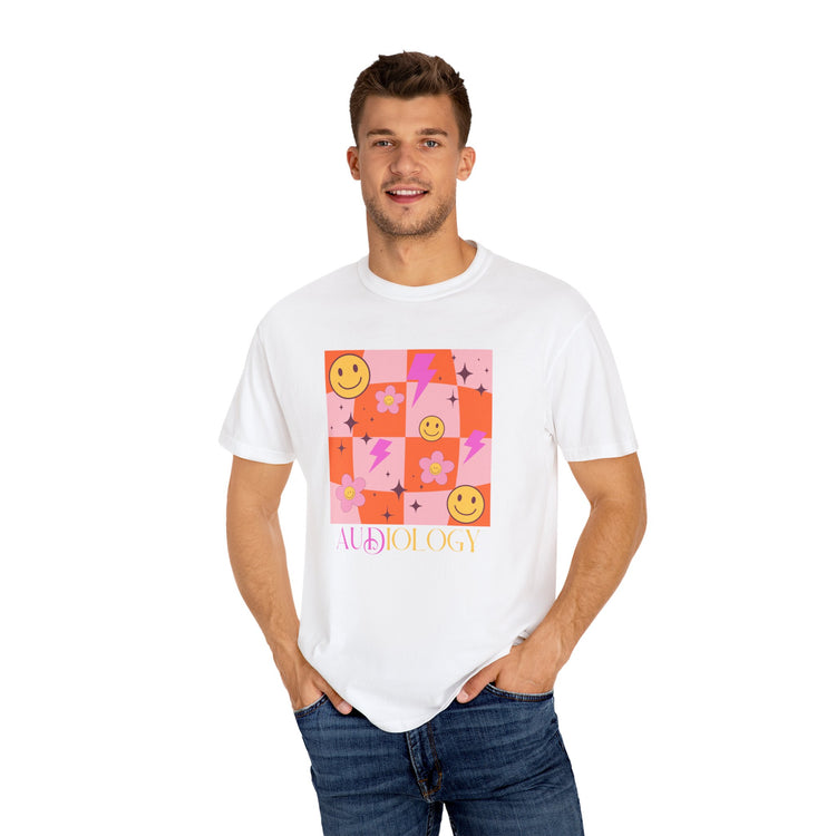 smiley disco audiology comfort colors tee
