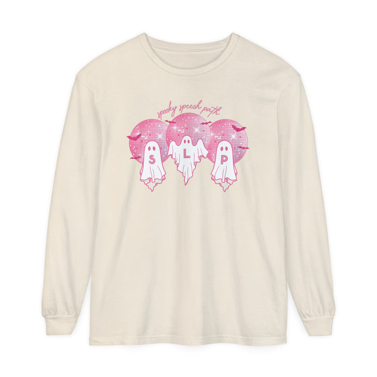 spooky disco ghosts slp comfort colors long sleeve tee