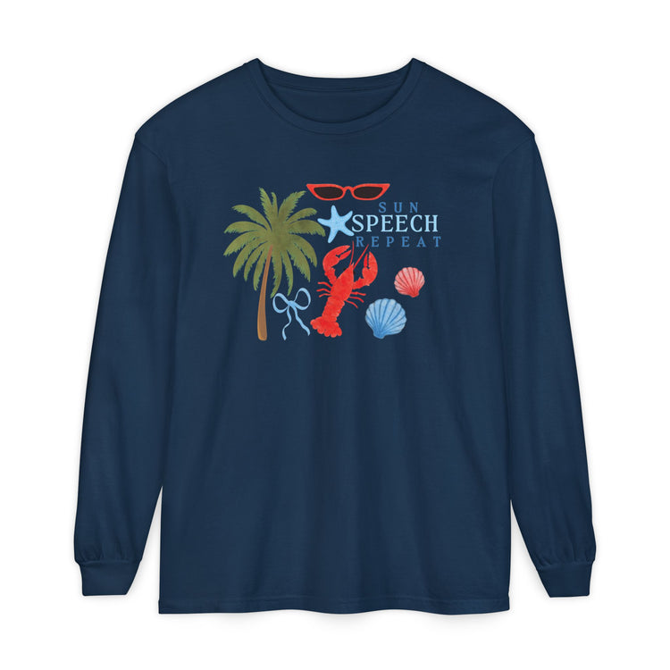 sun speech repeat comfort colors long sleeve tee