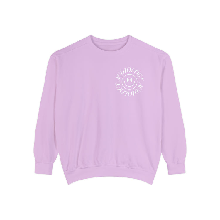 smiley audiology comfort colors crewneck