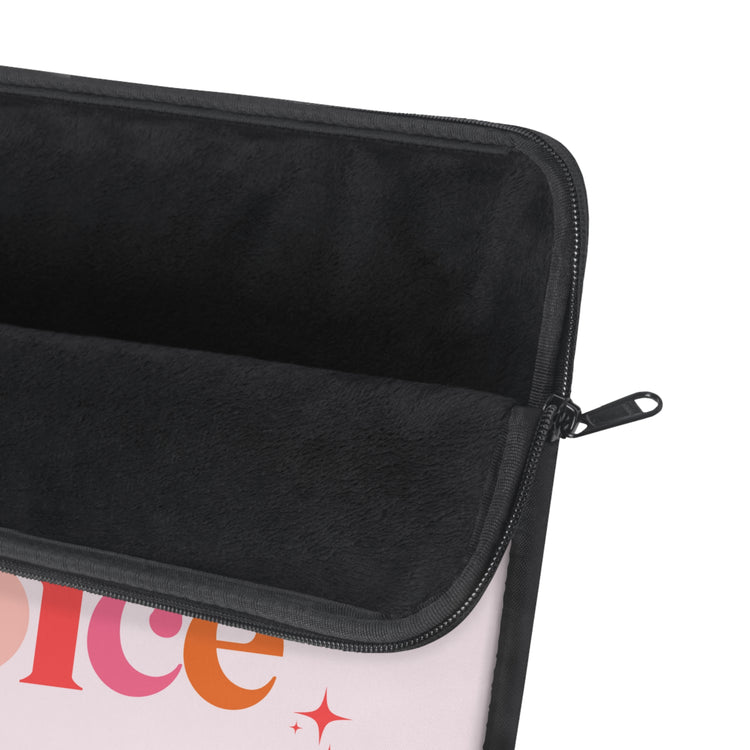pink everyone deserves a voice laptop sleeve