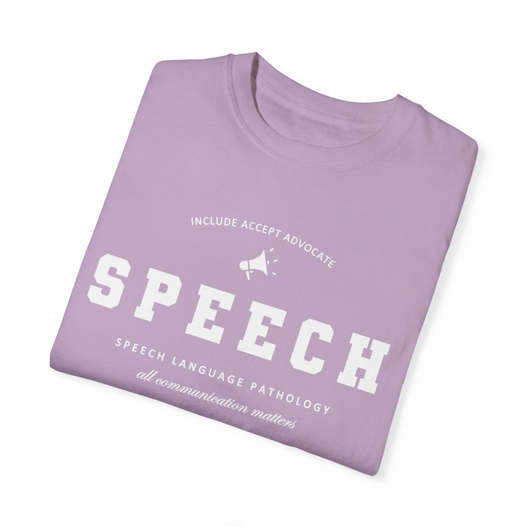 SPEECH varsity simple comfort colors tee