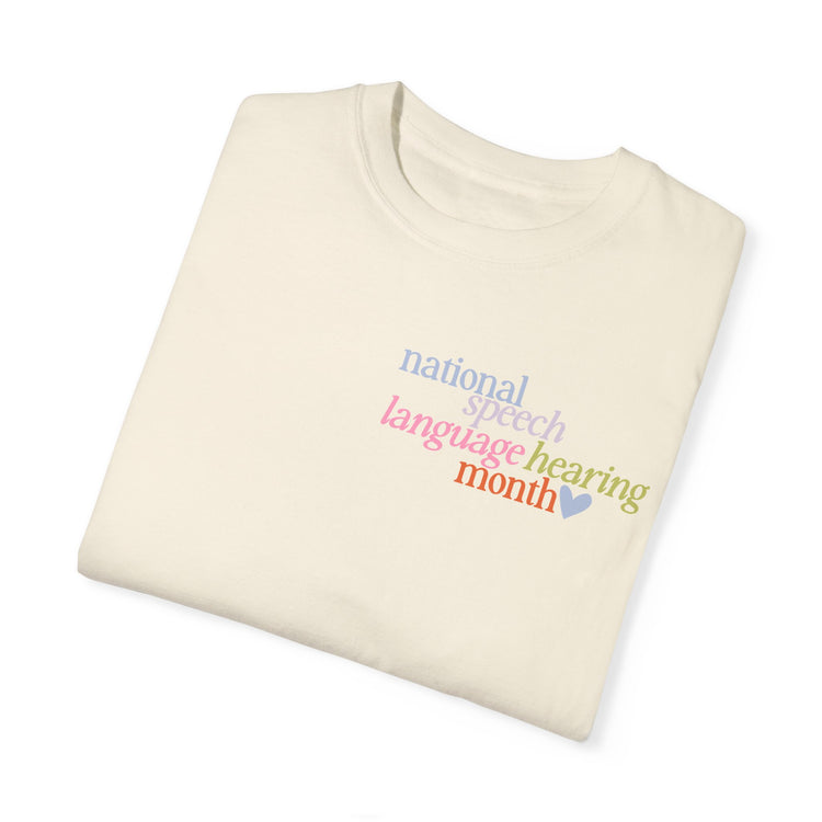 NSLHM heart colorful comfort colors tee