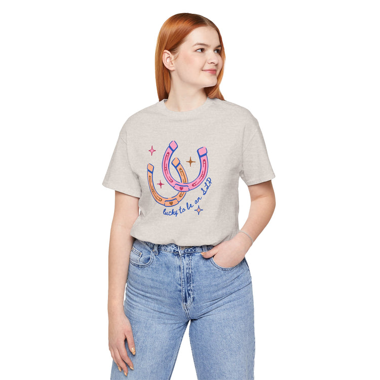horseshoe lucky to be an SLP tee
