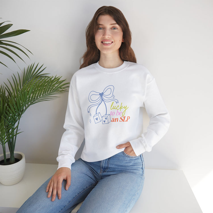 lucky to be an SLP dice crewneck