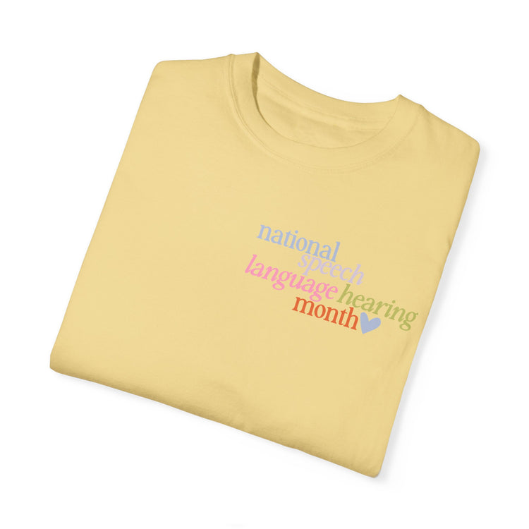 NSLHM heart colorful comfort colors tee