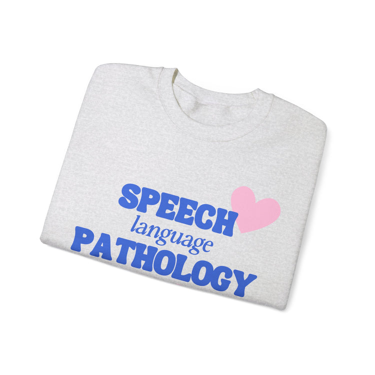 speech language pathology bow + heart crewneck