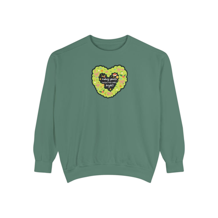 making spirits and fine motor skills bright! comfort colors crewneck