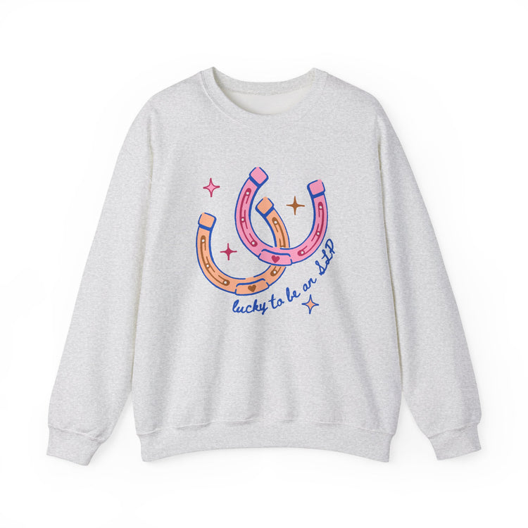 horseshoe lucky to be an SLP crewneck